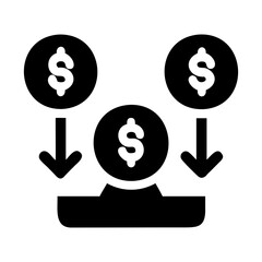 Money flow investment strategy icon vector illustration concept for financial growth and profit making success isolated on transparent background