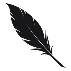 Obraz premium Elegant Black Feather Silhouette on White Background 