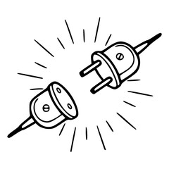disconnected plug vector artwork