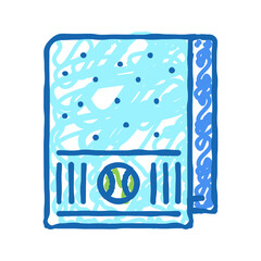 towel tennis player icon doodle illustration