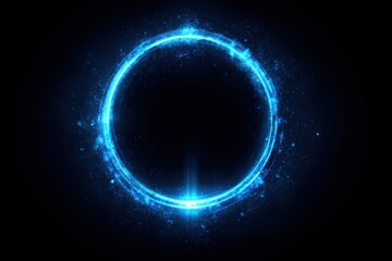 Observe Energy Circle Radiates Blue Light with Glow Effect and Dark Void Creating Visual Depth.