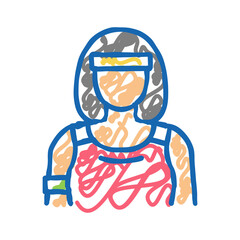 sport woman athlete icon doodle illustration