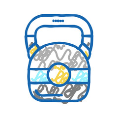 dumbbell athlete tool icon doodle illustration