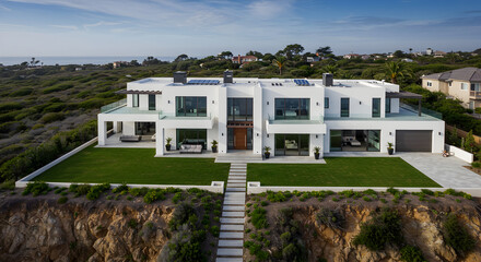 Modern Architecture Coastal Dream Home With Ocean View On Cliffside