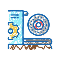 Fototapeta premium equipment and parts fabrication icon doodle illustration