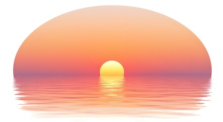 Obraz premium Sunset Over Water Serene Landscape
