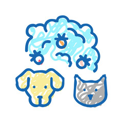 plague domestic animal icon doodle illustration