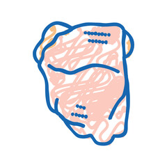 thigh bone-in chicken icon doodle illustration
