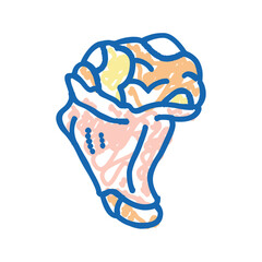 drumette chicken icon doodle illustration