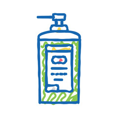 concentrated detergent with dispenser icon doodle illustration
