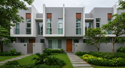 Modern Townhouses With Landscaped Gardens And Contemporary Exterior Design