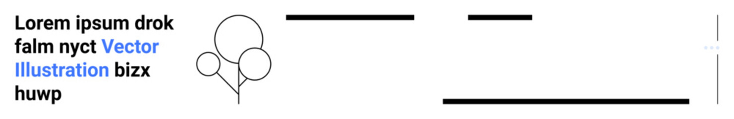 Abstract balloons and decorative text complement parallel line elements. Ideal for presentations, creativity, celebration, event design, marketing material, posters, simple landing page