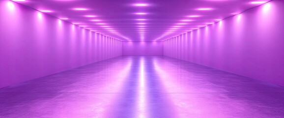Lit purple corridor