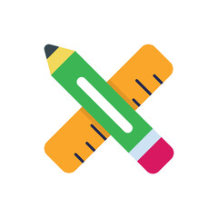 Pencil & Roller Vector icon