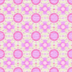 Seamless Pink Floral Geometric Pattern with Soft Paper Texture
