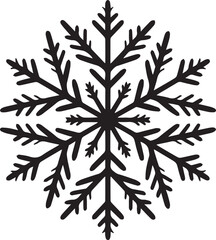 Fototapeta premium Holiday Snowflake Silhouette Vector – Clean Black Festive Design