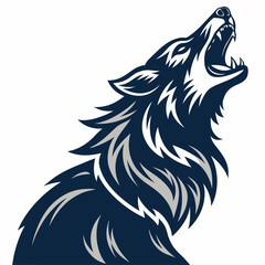 Create a bold, vector illustration of a werewolf howling at the moon, emphasizing strong black outlines and a detailed, textured fur coat.