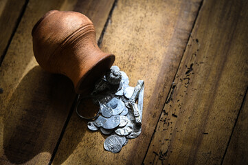 hoard of silver coins and jewelry, medieval ottoman empire