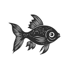 Fototapeta premium Fish Silhouette Illustration. Aquatic Life And Marine Symbolism Isolated Vector Illustration