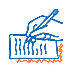 writing letter icon doodle illustration