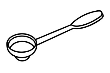 Coffee Scoop Line Art Vector Illustration