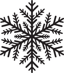 Holiday Snowflake Silhouette Vector – Clean Black Festive Design