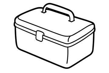 Lunch Box Line Art Vector Illustration