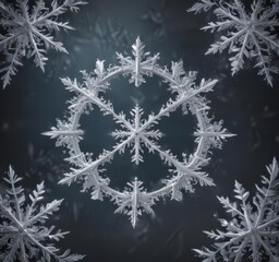 Stunning snowflake frame, perfect for Christmas card design ,  art,  ice,  christmas