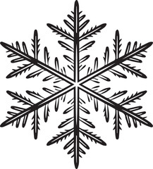 Holiday Snowflake Silhouette Vector &ndash; Clean Black Festive Design