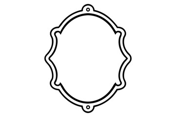 Mirror Frame Line Art Vector Illustration