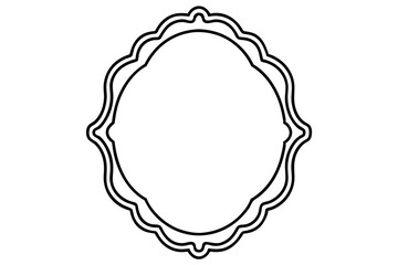 Mirror Frame Line Art Vector Illustration
