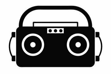 Portable Speaker Silhouette Vector Illustration 