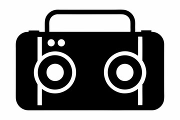 Portable Speaker Silhouette Vector Illustration 
