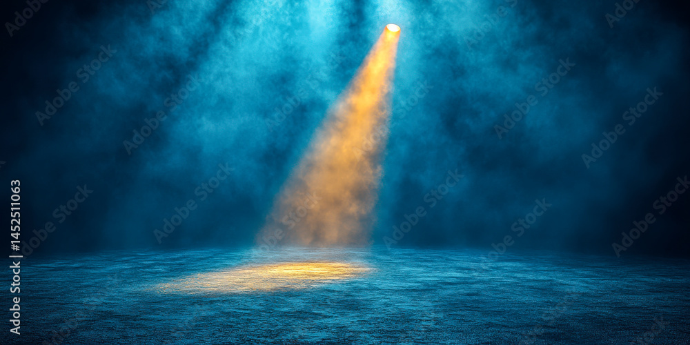 Poster abstract illumination over a textured surface enhances depth with cool tones and warm highlights, cr
