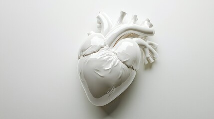 Minimalist depiction of a heart beating rapidly, symbolizing anxiety, white background