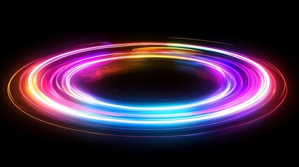 Obraz premium Abstract glowing light trail effect background vector illustration futuristic design art neon wallpaper