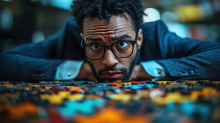 Fototapeta premium Executive puzzled reaction