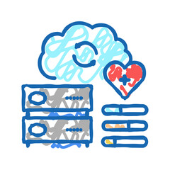 smart healthcare icon doodle illustration