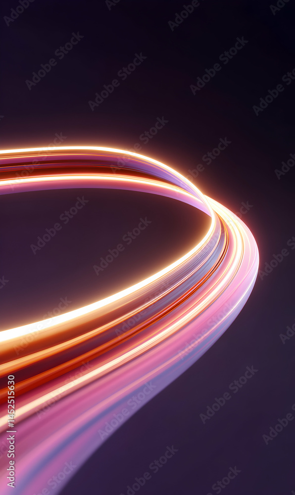 Poster radiant strands curve gracefully against a dark gradient backdrop creating a mesmerizing abstract de