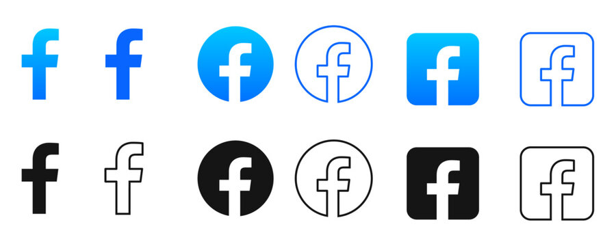 facebook logo set isolated