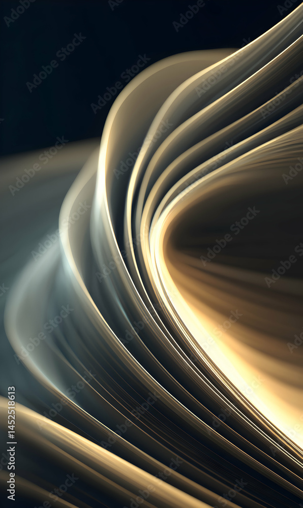 Poster abstract waves of light creating a soft and ethereal atmosphere within a dark environment