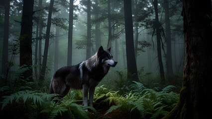 wolf in the woods