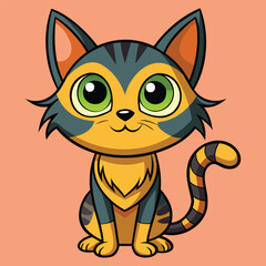 Cute Cartoon Cat Illustration