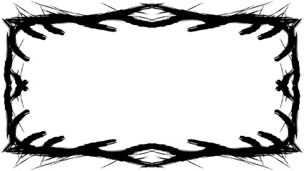 Fototapeta premium Black line hand drawing abstract background border