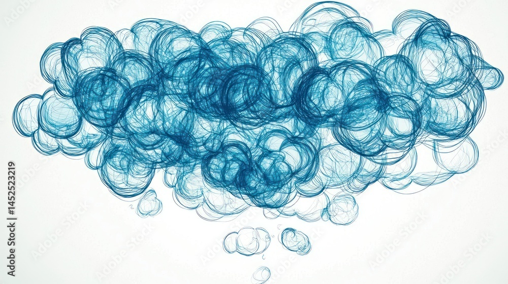 Poster overlapping thought bubbles - too many thought bubbles indicate racing thoughts