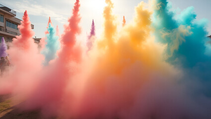 Naklejka premium colorful clouds in the sky