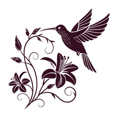humming bird flyingvector illustration of an abstract background