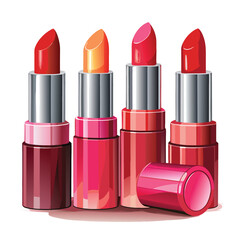 Obraz premium red lipstick on white background