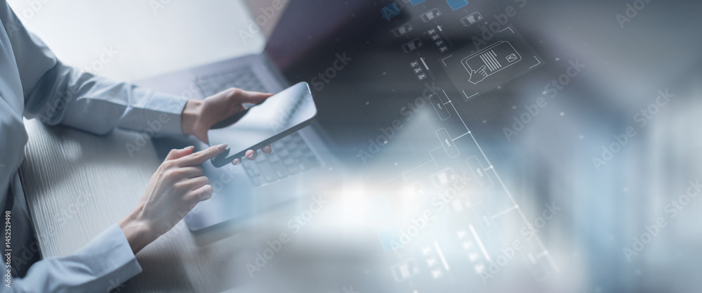 Aufkleber data analytics and business performance metrics visualization.