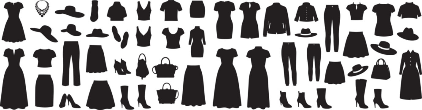 recommend clip art: Fashion clothing apparel vector silhouette
